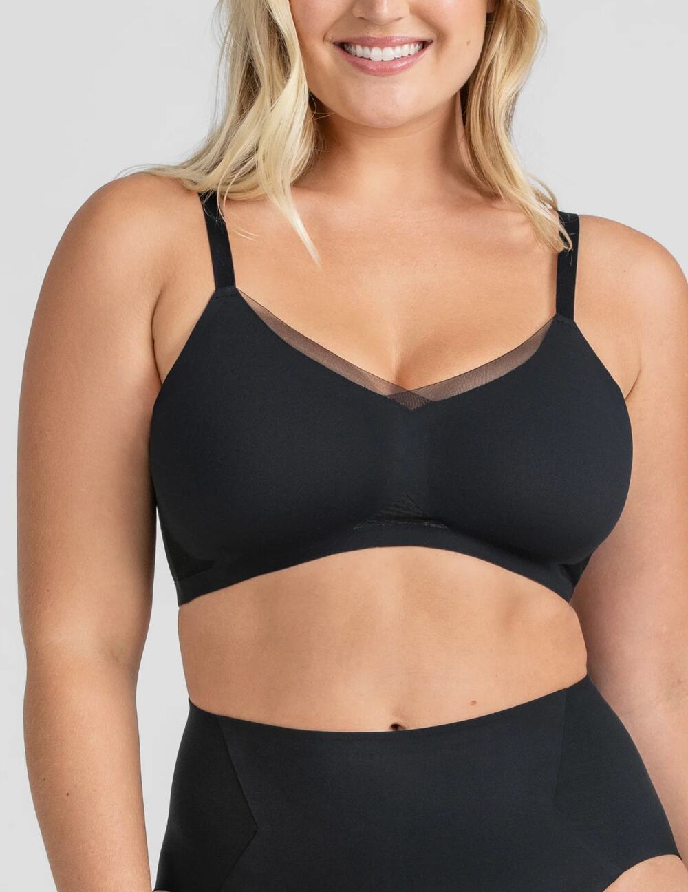 HONEYLOVE CrossOver Bra in Vamp Black Size Large